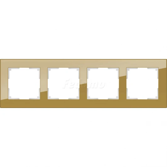 WL01-Frame-04 Рамка на 4 поста Werkel Favorit, бронзовый