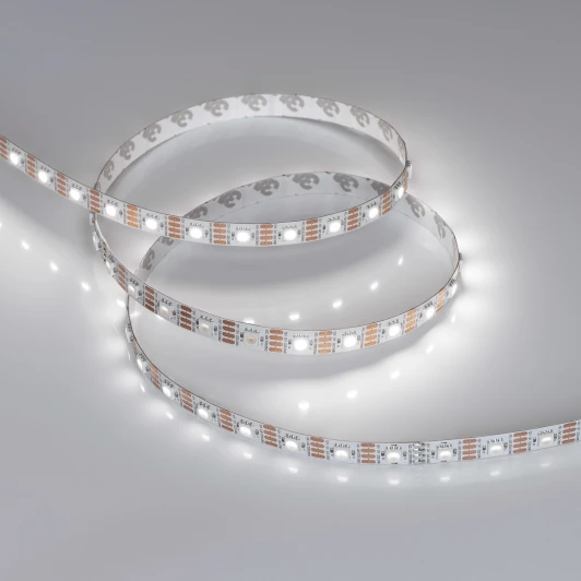 037829 Светодиодная лента SPI-B60-10mm 12V White6000-PX1-RAM (9.3 W/m, IP20, 5060, 5m) (Arlight, бегущий огонь) 037829