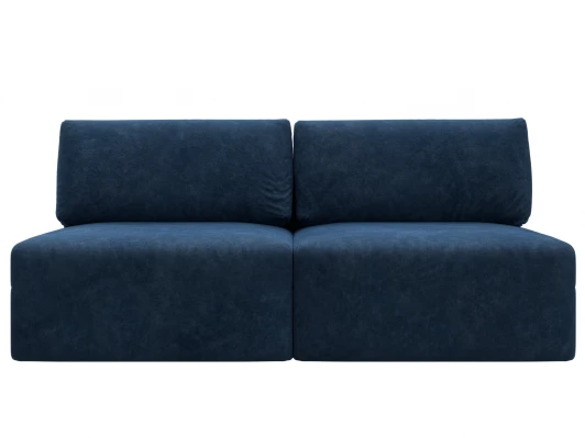 129472 Диван прямой модульный Лига-060 НПБ (ЛДСП,Брус,Фанера/Пластик/Велюр/Синий) Лига Диванов 129472