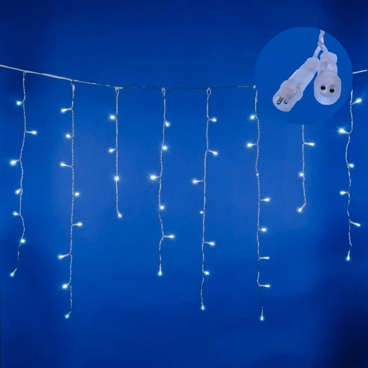 ULD-B2007-100/TTK WHITE IP44 Бахрома светодиодная с эффектом мерцания. 2м. Соединяемая. 100 светодиодов белый свет. ULD-B2007-100/TTK WHITE IP44