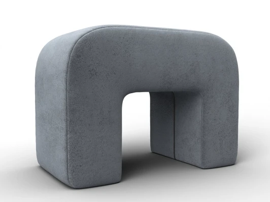 132385 Пуф 008 (ДСП,Брус,Фанера,Велюр/Серый) Лига Диванов 132385