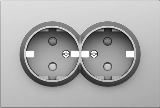 DS22237 Накладка для розетки 2-й с заземлением, со шторками 16A 250 В~, сталь Donel S08 DS22237