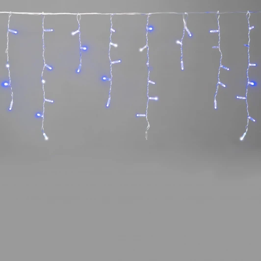 PIL120BLWCAP-10-2B Гирлянда Бахрома с колпачком 3,1 x 0,5 м синяя с мерцанием белого диода 200В, 120 LED, провод прозрачный  ПВХ, IP65 Laitcom PIL120BLWCAP-10-2B