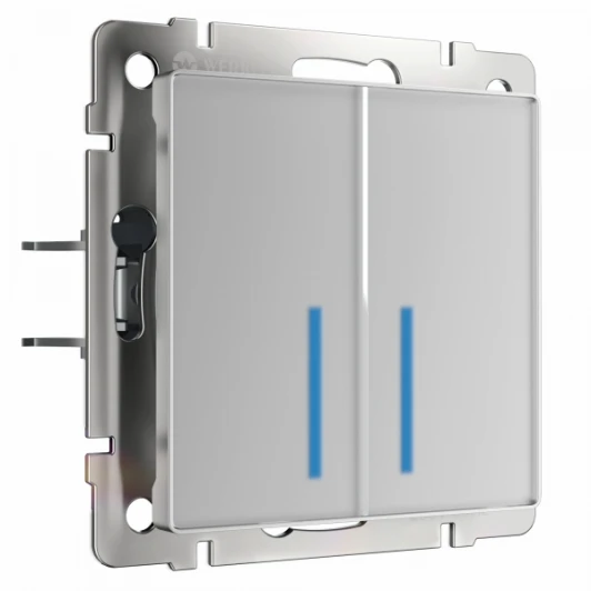 W4520006 Сенсорный выключатель двухклавишный с подсветкой 1000 Вт (серебряный) W4520006 Werkel (a057681)