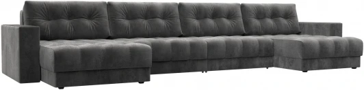 128576 Диван П-образный с декором Лига-049 НПБ Лонг Лига Диванов (Велюр) арт.128576