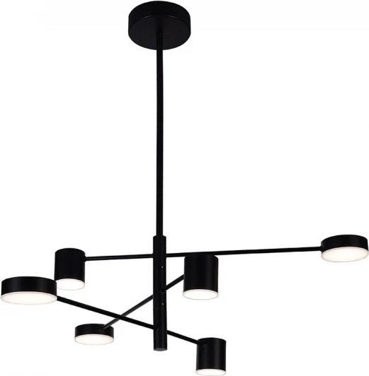 07650-6D,19(4000K) Потолочная люстра ярусная на штанге диммируемая Kink Light Мекли 07650-6D,19(4000K) черный Led 3*12W+3*16W с пультом ДУ (220V, асимметрия)