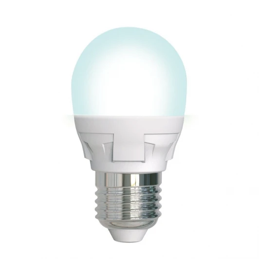 LED-G45 7W/4000K/E27/FR/DIM PLP01WH картон Лампочка светодиодная шар белая E27 7W 4000K Uniel LED-G45 7W/4000K/E27/FR/DIM PLP01WH