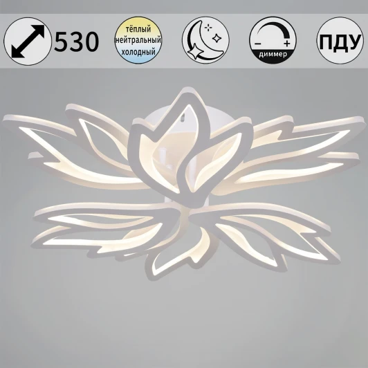 09862-0.3-3+3 WH Потолочная люстра светодиодная на штанге с регулировкой цветовой температуры, яркости и ночным режимом Reluce 09862-0.3-3+3 WH