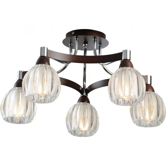 418-05-13WBB chrome + wengue Потолочная люстра N-Light 418 418-05-13WBB chrome + wengue