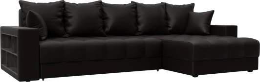 128603 Диван угловой с декором и полкой Лига-050 НПБ Лига Диванов (Экокожа) арт.128603