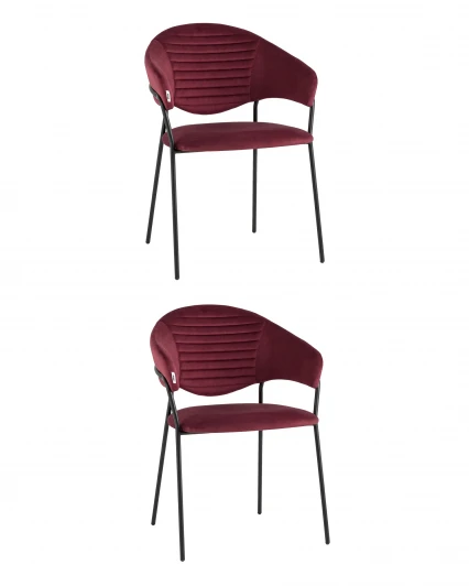 УТ000042907 Стул Алексис велюр винный, опора черный муар (набор 2 шт) Stool Group УТ000042907