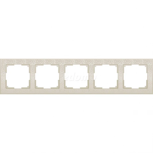 WL05-Frame-05-ivory Рамка на 5 постов Werkel Flock, слоновая кость