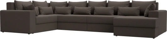 122553 Диван П-образный Майами правый угол (Коричневый/Рогожка) Лига Диванов арт.122553