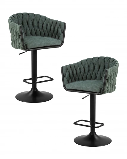 LM-9690-N_B-M_TT-LAR-275-23 Набор 2 шт стул барный DOBRIN LEON (зеленая ткань (LAR 275-23))