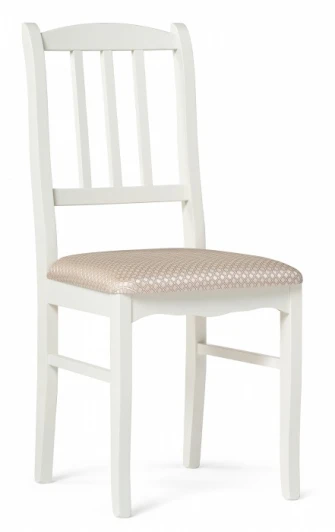 601119 Обеденный стул Woodville Муриел (Массив дерева, Ткань/Белый) арт.601119