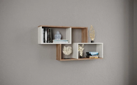 00-00231905 Полка ТЭКС навесная ПН-3, Дуб крафт табачный, дуб крафт белый