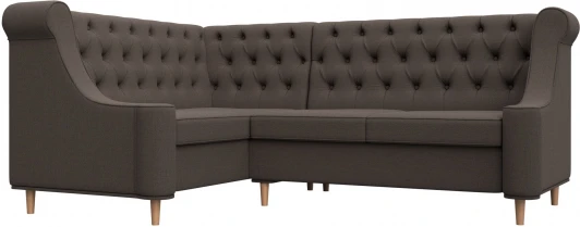 123823L Диван кухонный угловой Бронкс левый угол (Коричневый/Рогожка) Лига Диванов арт.123823L