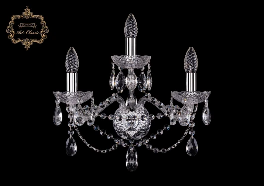 10.21.2+1.165.XL.Cr.Sp Бра Art Classic 10.21 10.21.2+1.165.XL.Cr.Sp (220V, хрусталь, подвески, подсвечник, свеча)