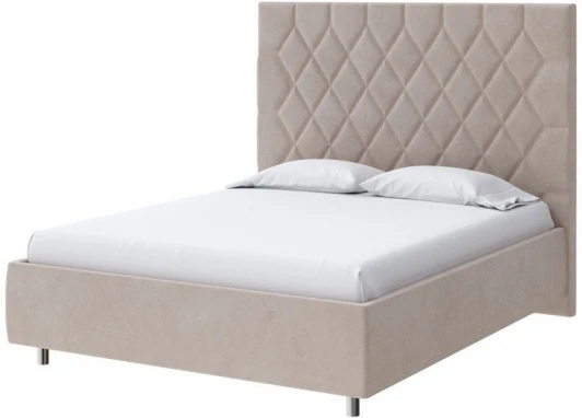 1928003 PROxSON Кровать Rhomby без основания (Ткань: Велюр Monopoly Миндаль (111)) 120x200