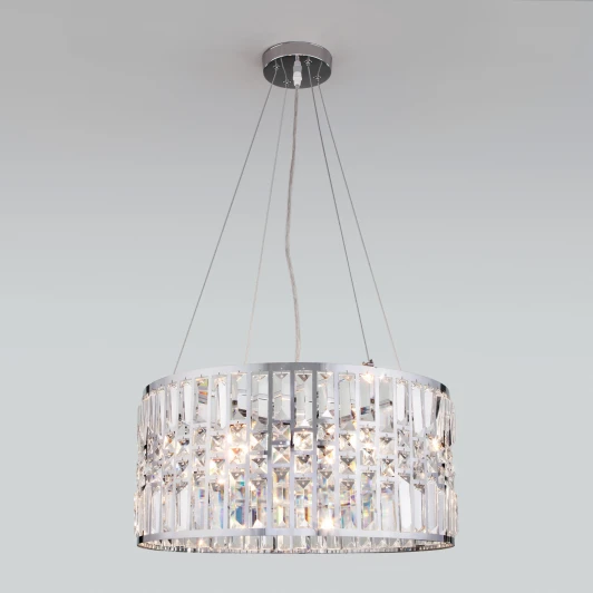 10116/5 хром Подвесная люстра Eurosvet Lory 10116/5 хром/прозрачный хрусталь Strotskis