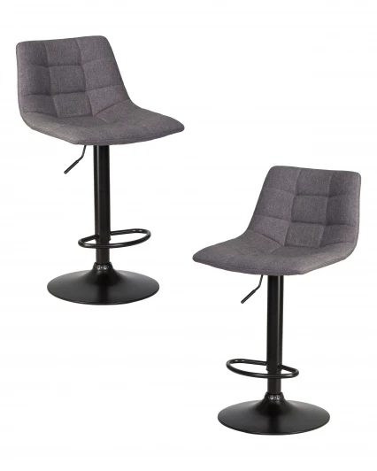 LM-5017-N_B-M_C-188-55 Набор 2 шт стул барный DOBRIN TAILOR BLACK (серая ткань (188-55))