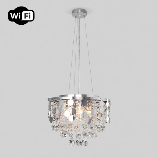 10123/6 хром Подвесная люстра Eurosvet Lianna 10123/6 хром/прозрачный хрусталь Strotskis Smart (10114/6)