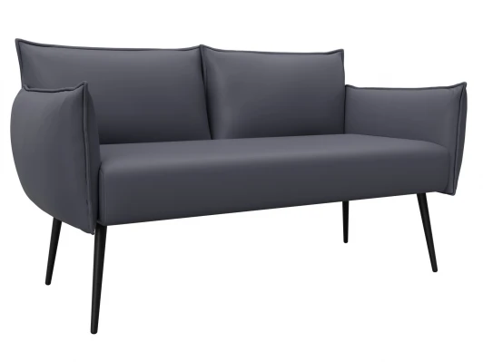 131069 Диван прямой Лига-083 (Фанера/Металл/Экокожа/Серый) Лига Диванов 131069