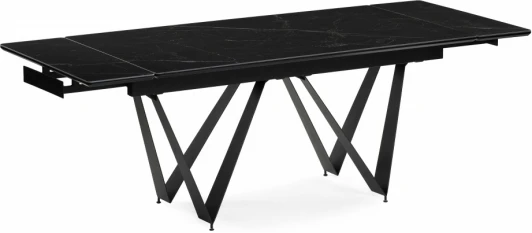 553568 Керамический стол Марвин 160 (Марвин 160(220)х90х76 черный мрамор / черный) Notta арт.553568