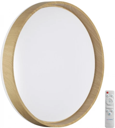 7684/EL Настенно-потолочный светильник Sonex Gari Wood 7684/EL BASICA SN пластик/кор. под дер. LED 70Вт 3000-6000K D490 IP43 пульт ДУ