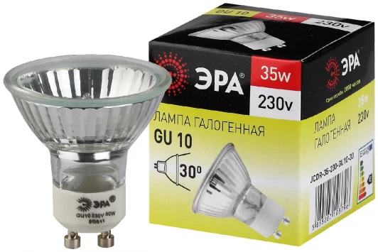 GU10-JCDR (MR16) -35W-230V Лампочка галогеновая GU10 35W ЭРА GU10-JCDR (MR16) -35W-230V