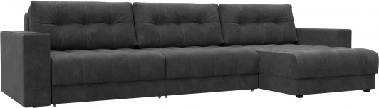 128301 Диван угловой с декором Лига-049 НПБ Лонг Лига Диванов (Велюр) арт.128301