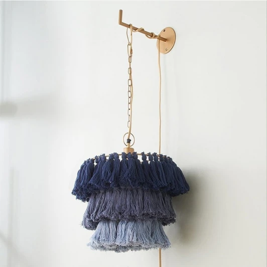 TASSEL-WALL01 Подвесное бра бахрома Tassel Wall синий ImperiumLoft Tassel-Wall01 (178399-26) (220V)