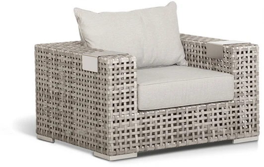 A096A-1 "Тито" кресло из искусственного ротанга, цвет серый 4SIS арт.УТ-00003550