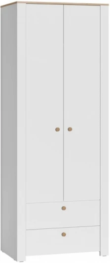 564844 Шкаф Джастин 13.339 (Джастин 13.339 белый PE шагрень / дуб белый exclusive OW D4430) Mobi арт.564844