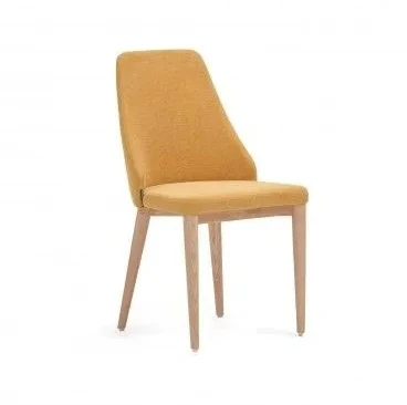 148342 Rosie Стул из горчичной синели с ножками из массива ясеня La Forma (ex Julia Grup) арт.148342