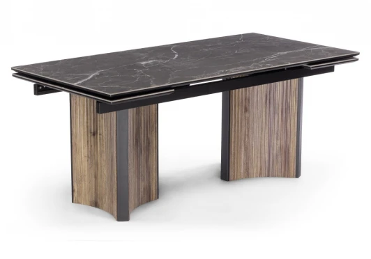621202 Кухонный стол Woodville Саливан 180x90 nero marquina / дуб бомонд лофт