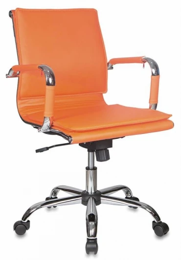 CH-993-LOW/ORANGE Кресло руководителя Бюрократ CH-993-Low оранжевый эко.кожа низк.спин. крестовина металл хром