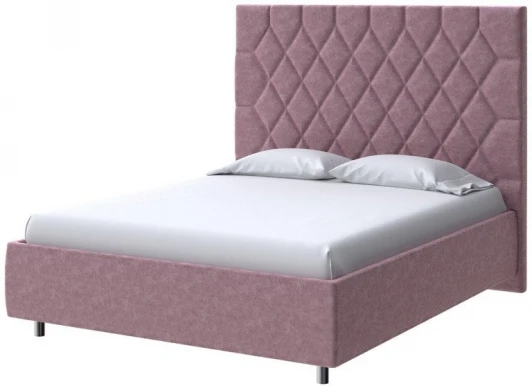 2013872 PROxSON Кровать Rhomby без основания (Ткань: Велюр Gratta 6 Ягодный мусс) 80x190