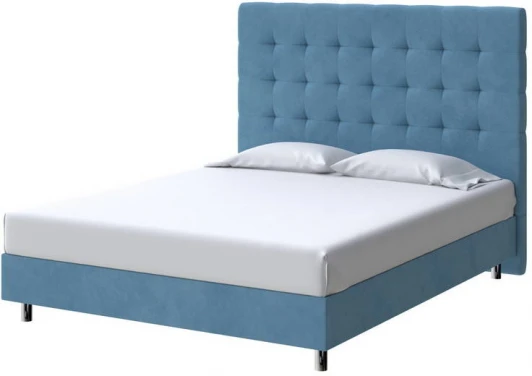 1927060 PROxSON Кровать Madrid Boxspring Standart (Ткань: Велюр Monopoly Прованский синий (792)) 80x200