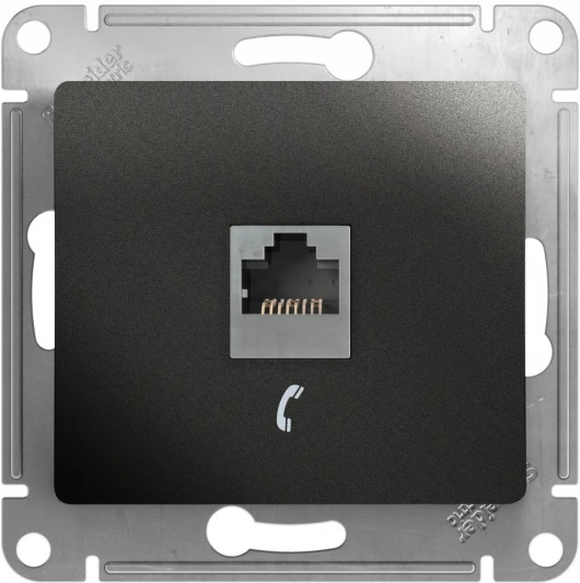 GSL000781T Телефонная розетка встраиваемая RJ-11 (антрацит) Systeme Electric Glossa GSL000781T