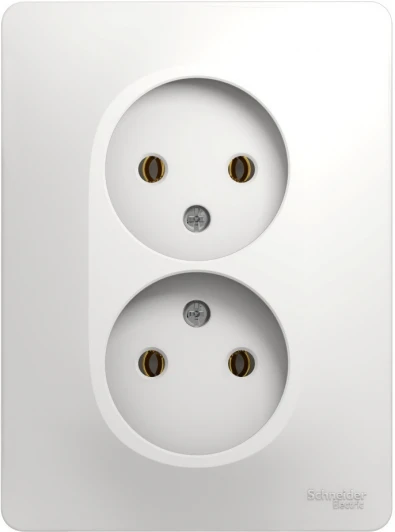 GSL000120 Розетка встраиваемая двойная без заземления (белый) Systeme Electric Glossa GSL000120