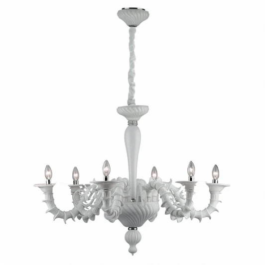 CA' REZZONICO SP6 BIANCO Подвесная люстра со свечами белая Ideal Lux CA' REZZONICO SP6 BIANCO