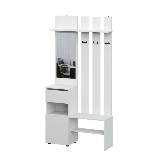 00-00272742 Вешалка с Зеркало Арникам Денвер, Белый