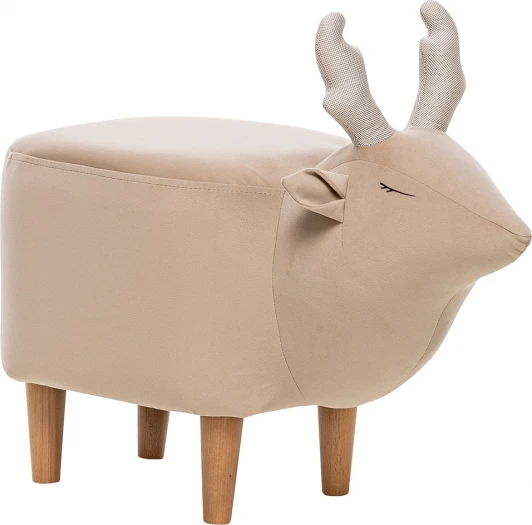 2500000129872 Пуф Leset Maral COMBI (Фанера,Массив дерева,Велюр/Бежевый,Белый) арт.2500000129872