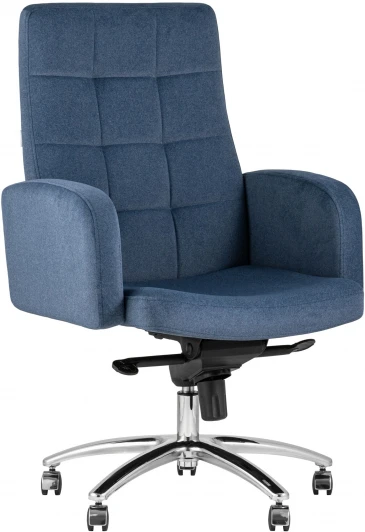 УТ000013292 Кресло руководителя Лансет микровелюр темно-синий Stool Group УТ000013292