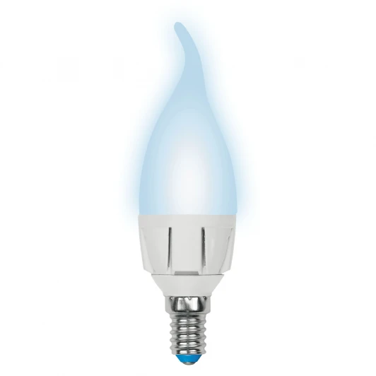 LED-CW37-7W/NW/E14/FR PLP01WH картон Лампочка светодиодная свеча на ветру белая E14 7W 4500K Uniel LED-CW37-7W/NW/E14/FR PLP01WH