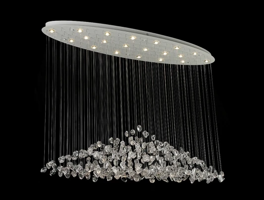 8230/140 С oval white clear Потолочная каскадная люстра Newport Verona 8230/140 С oval white clear