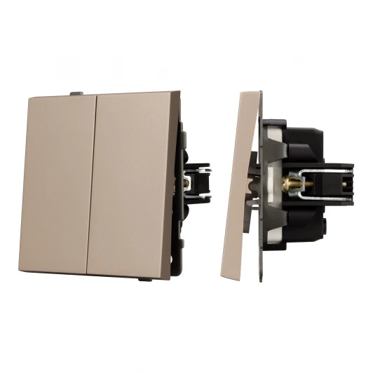 054069 Механизм выключателя двухклавишный проходной SWT-TENDO-MKP2-PL-GD (230V, 10A) (Arlight) 054069