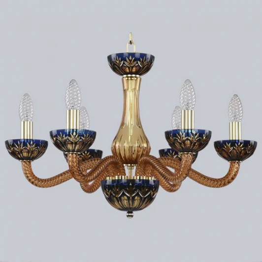 1309/6/200 G Am/Amber-Blue/H-1I Подвесная люстра Bohemia 1309 1309/6/200 G Am/Amber-Blue/H-1I