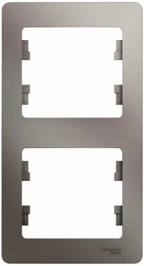 GSL001206 Рамка на 2 поста (платина) Systeme Electric Glossa GSL001206